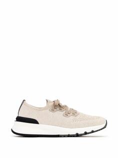 Текстильные кроссовки с логотипом Brunello Cucinelli
