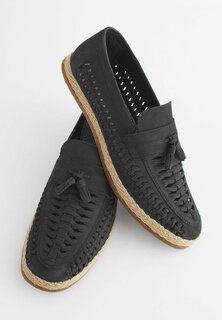 Туфли парусиновые на танкетке Loafers Regular Fit Next, черные
