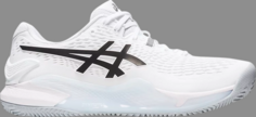 Кроссовки gel resolution 9 clay white black Asics, белый