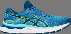 Кроссовки gel nimbus 24 lake drive hazard green Asics, синий