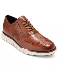Мужские оксфорды ZERØGRAND Remastered со шнуровкой и кончиками крыльев Cole Haan, коричневый