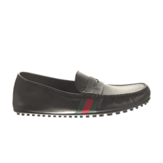 Кроссовки Gucci Loafer, цвет Black Green Red