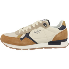 Низкие кроссовки Pepe Jeans low Brit Mix, коричневый