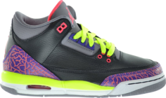 Кроссовки Air Jordan 3 Retro GS Black Atomic Red, черный