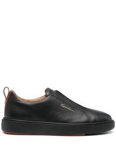 Santoni кожаные кроссовки, черный