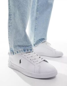 Белые кожаные кроссовки с логотипом лошади Polo Ralph Lauren Heritage Court