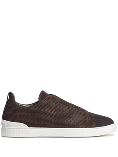 Zegna Triple Stitch suede sneakers, коричневый