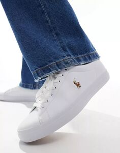 Белые кожаные кроссовки с логотипом Polo Ralph Lauren Longwood