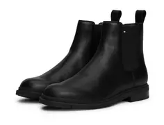 Зимние ботинки Tommy Hilfiger "FLEXIBLE HILFIGER WARM LTH CHELS", ботинки челси, ботильоны, слипоны с петлей для затягивания, черный