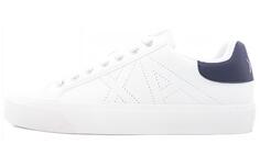 Кроссовки EMPORIO ARMANI Skateboarding Shoes Men Low-top White/Blue, белый/синий