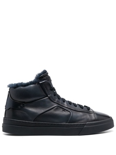 Santoni высокие кроссовки со вставками, синий