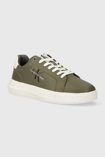 Кожаные кроссовки YM0YM00681 CHUNKY CUPSOLE MONOLOGO Calvin Klein Jeans, зеленый