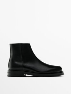 Кожаные сапоги Massimo Dutti, черный
