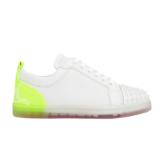 Кроссовки Christian Louboutin Fun Louis Junior Spikes Flat White Fluo Yellow, белый