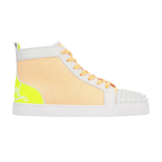 Кроссовки Christian Louboutin Fun Lou Spikes Flat High White Yellow, белый