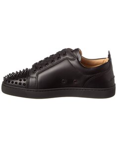 Christian Louboutin Louis Junior Spikes Кожаные кроссовки, черный