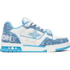 Кроссовки Louis Vuitton Trainer Low, белый/голубой