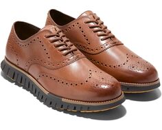 Оксфорды Cole Haan Zerogrand Remastered Wing Tip Unlined, цвет British Tan/Java