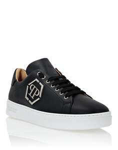 Кожаные низкие кеды Hexagon Philipp Plein, черный