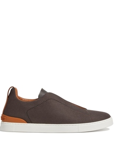 Zegna кеды Triple Stitch, коричневый