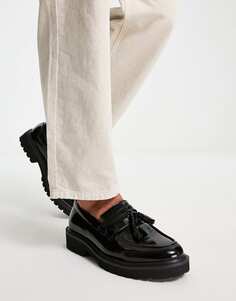 Черные лоферы из искусственной кожи с кисточками ASOS DESIGN