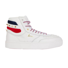 Кроссовки Christian Louboutin Top Rui Spikes Version White, белый