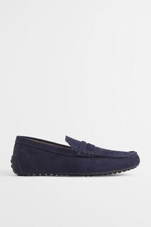 Мокасины из искусственной замши H&M, синий