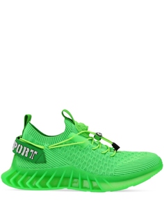 Plein Sport трикотажные кроссовки Runner, зеленый