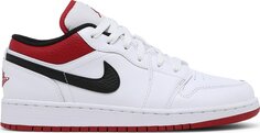 Кроссовки Air Jordan 1 Low GS White Gym, бело-красный