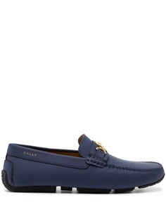 Bally мокасины с декором Emblem, синий