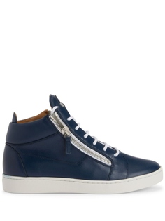 Кроссовки Giuseppe Zanotti Frankie Logo-plaque, темно-синий