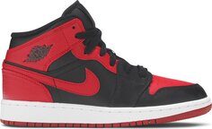 Кроссовки Air Jordan 1 Mid GS Banned, красный