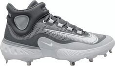 Мужские бейсбольные бутсы Nike Alpha Huarache Elite 4 Mid Metal, серый/белый