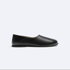 Туфли Zara Flat Leather, черный