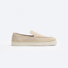 Лоферы Zara Casual Split Leather, песочно-коричневый
