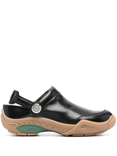 Клоги с вышивкой FF FENDI, черный