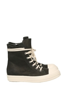 Rick Owens кожаные кроссовки, зеленый