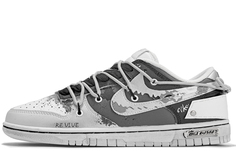 Кроссовки Nike Dunk Skateboarding Shoes Men Low-top Silver/Black, серебряный