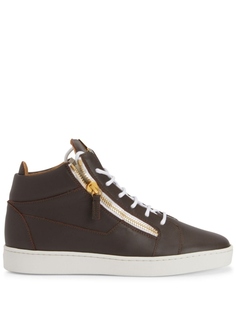 Кеды Giuseppe Zanotti Frankie Logo-plaque, темно-коричневый
