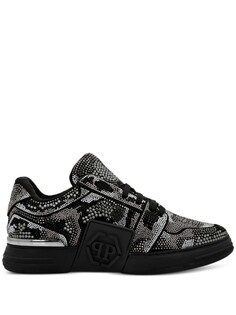 Philipp Plein кроссовки Crystal Royal Street с тисненым логотипом, черный