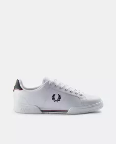 Кожаные кроссовки унисекс со шнурками белого цвета Fred Perry, белый