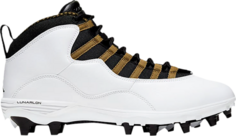 Бутсы Air Jordan 10 TD Mid White Metallic Gold, белый