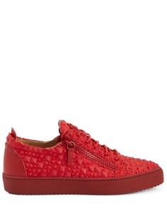 Giuseppe Zanotti кроссовки с аппликацией, красный