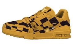 Кроссовки мужские Louis Vuitton Trainer Sneaker Damier Pop, желтый / черный