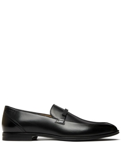 Bally кожаные мокасины с миндалевидным носком, черный