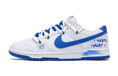 Кроссовки Nike Dunk Skateboarding Shoes Men Low-top White, синий