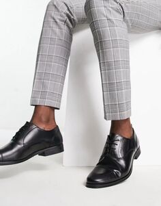 Черные кожаные оксфорды с носком ASOS