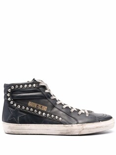 Высокие кеды Slide Classic с эффектом потертости Golden Goose, черный