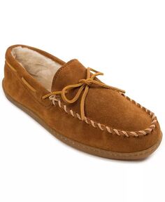 Мужские широкие тапочки на твердой подошве с ворсовой подкладкой Minnetonka, коричневый