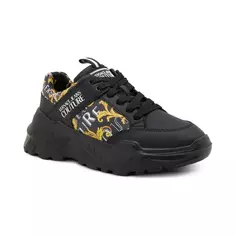 Кожаные кроссовки Versace, черный